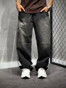 CALÇA BAGGY JEANS STONED MARROM