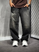 CALÇA BAGGY JEANS STONED MARROM