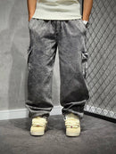 CALÇA CARGO STONED BASIC JEANS