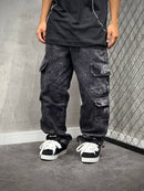 CALÇA DOUBLE CARGO REFEN STONED LETRING