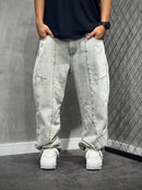 CALÇA BAGGY DENIM STONE GREY