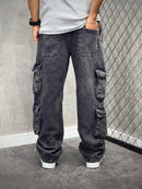 CALÇA DOUBLE CARGO BASIC DARK STONED